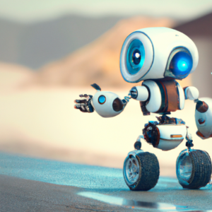 photo of a robot, modern design, for the web, cute, happy, 4k, high resolution, trending in artstation